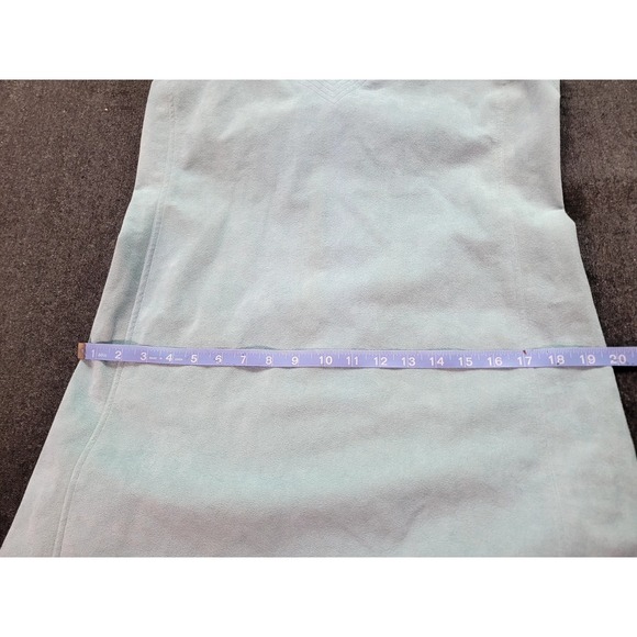 Vintage 70s Skinner Ultra Suede Midi Dress Volup Blue Union Made A Line Large - Picture 9 of 11